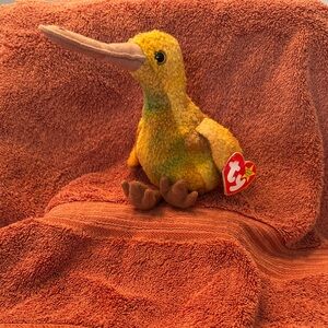 Ty Beanie Babies - Beak the Kiwi Bird - Retired 1998 plush toy w/tags